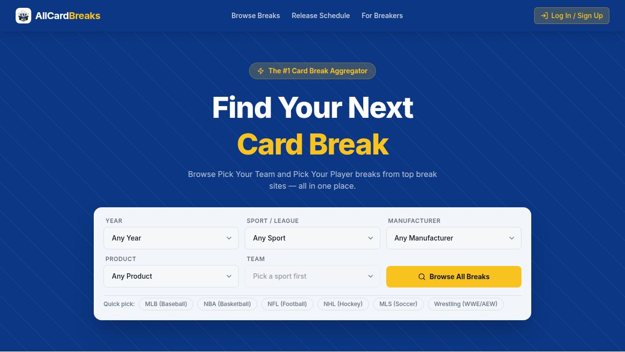 AllCardBreaks.com — Find Sports Card Box Breaks